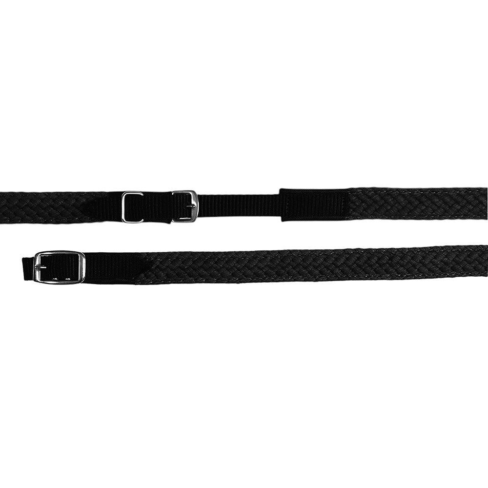 Vivid - Cotton Hack Reins - black reins laid out